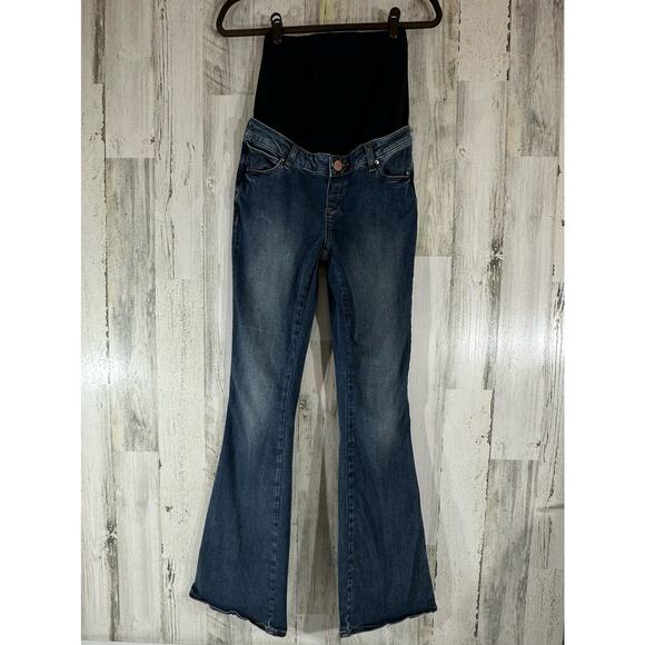 Asos Maternity Jeans Womens US Size 4 (30x31.5) Flare Leg Stretchy Belly Panel - Picture 1 of 9